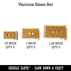South Dakota State Silhouette Wood Buttons for Sewing Knitting Crochet DIY Craft