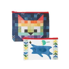 Patchwork Cats Eco Pouches -set of 2