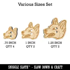Pembroke Welsh Corgi Head Dog Wood Buttons for Sewing Knitting Crochet DIY Craft