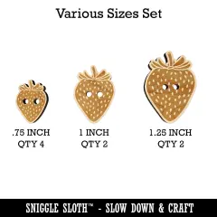 Strawberry Fruit Drawing Wood Buttons for Sewing Knitting Crochet DIY Craft