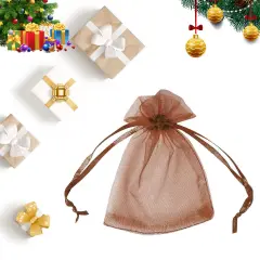 Kitcheniva 4" x 6" Organza Gift Candy Sheer Bags DIY Pouches 100 Pcs Coffee