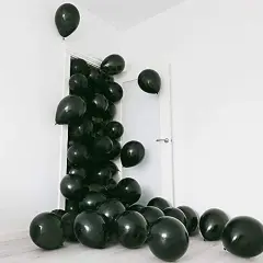 50 Pieces Black Balloons Latex Party Balloons - 12 inch Helium Matte Black Balloons for Wedding Graduation Baby Shower Birthday Party Decorations