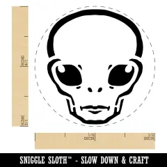 Alien Extraterrestrial UFO Head Self-Inking Rubber Stamp Ink Stamper for Stamping Crafting Planners Red