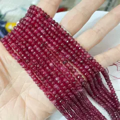 Kitcheniva 15.5" Faceted Jade Rondelle Beads 2x4mm Ruby