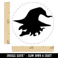 Smiling Evil Witch Head with Hat Halloween Self-Inking Rubber Stamp Ink Stamper for Stamping Crafting Planners Purple