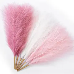 Pink Pampas Grass Artificial Colored Pompas Grass Faux Pampas Grass Blush Fake Pampas Vase Room Decoration Pink Decor