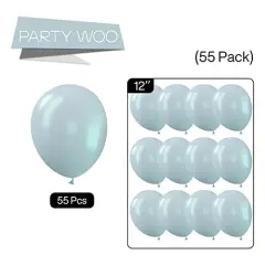 50 Pieces Pale Aqua Balloons, 12 Inch Boho Blue Balloons, Pale Blue Balloons for Balloon Garland or Balloon Arch as Party Decorations, Birthday Decorations, Baby Shower Decorations, Blue-F28-M