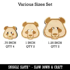 Panda Face Icon Wood Buttons for Sewing Knitting Crochet DIY Craft