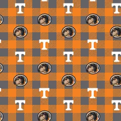 Sykel Enterprises-University of Tennessee Fleece Fabric-Tennessee Volunteers Buffalo Plaid Fleece Blanket Fabric-Sold by the yard