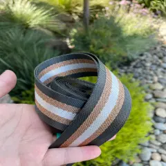 Charcoal /Gold / White 1.5&rdquo; Seatbelt Webbing