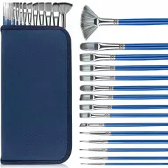 Paint Brush Set,Rosmax Artist Paint Brushes-Nylon Hair and 15 Different Sizes for Acrylic Painting,Oil,Watercolor,Fabric-Great for Kids Adult Drawing Arts Crafts Supplies or Beginners,Professional