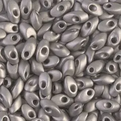 Miyuki Long Magatamas 4x7mm, Matte Nickel Plated, LMA-190F, 8.5 grams