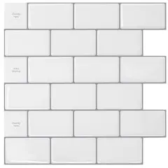 Peel and Stick Backsplash ,Self-Adhesive Subway Wall Tiles.