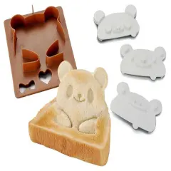 Set of Panda Frog Bear Shapes Sandwich Cutter Mold Bread.