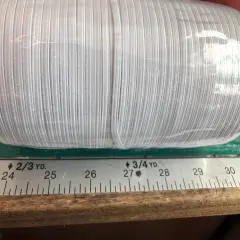 1/8 in braided elastic by the roll -white