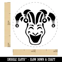 Jester Clown Joker Face Mardi Gras Self-Inking Rubber Stamp Ink Stamper for Stamping Crafting Planners Yellow