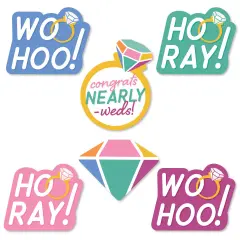 Big Dot of Happiness Just Engaged - Colorful - DIY Shaped Engagement Party Cut-Outs - 24 Count