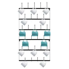 Sorbus Metal Coffee Mug Rack - Large 6 Row Wall Mounted Storage Display For Coffee Mugs, Tea Cups, Mason Jars, and More