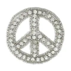 Peace Rhinestone Applique/Patch 2" x 2"