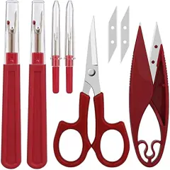 Sewing Seam Ripper Tool,High Quality Stitch Remover and Thread Cutter with 2Big+2Small Seam Rippers,1 Pack Thread Snips,1Pack 5&rdquo;Scissor