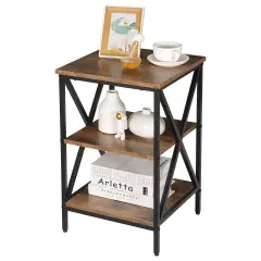 Versatile Side/End Table with Storage Shelf Nightstands .