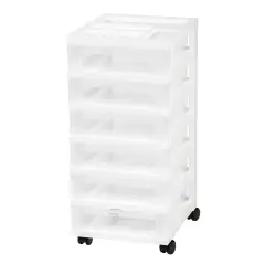 IRIS USA Plastic Organizers and Storage with Drawer, Black