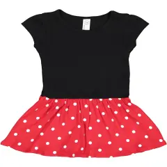 Baby Cotton Rib Dress --- Black & Red with White Dots, Various Sizes by Rabbit Skins&reg;