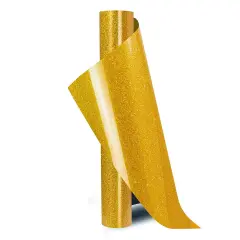 Kitcheniva Vinyl Rolls Iron On Heat Press Glitter Heat Transfer Crafts 10"x8ft Glitter gold