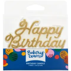 Happy Birthday Gold Shaped Candle