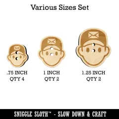 Occupation Mail Delivery Man Icon Wood Buttons for Sewing Knitting Crochet DIY Craft