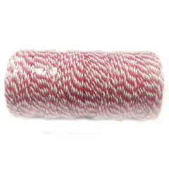 Wrapables Cotton Baker's Twine 12ply 110 Yard, Red and Grey
