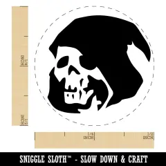 Grim Reaper Death Skeleton Hooded Head Halloween Self-Inking Rubber Stamp Ink Stamper for Stamping Crafting Planners Dry Pad