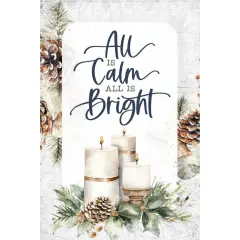 All Is Calm Christmas Wood Plaque with Easel and Hook Wall Tabletop Art - 4 inches x 6 inches