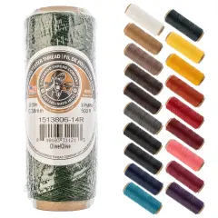 Gudebrod 0.015" Waxed Polyester Thread 500ft | Made In USA Olive