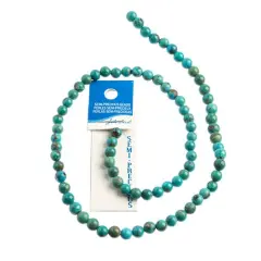 Earth's Jewel Semi-Precious 5mm Turquoise Natural Round Strung Bead