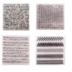 4 Pieces/Set Background Rubber Clear Stamp for Card Making Decoration and Scrapbooking