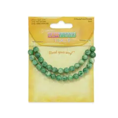 6 Packs of Green Spot Jade Beads Pack of 30