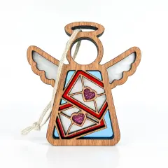 3.5" (H) Letters of Love Ornament - Handcrafted in Texas - Mother's Angels&reg; Christmas Angel Wings Figurine
