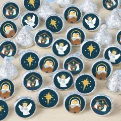 Big Dot of Happiness Holy Nativity - Manger Scene Religious Christmas Small Round Candy Stickers - Party Favor Labels - 324 Count