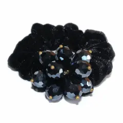 Kitcheniva Crystal Flower Scrunchies Hair Tie For Women Blue