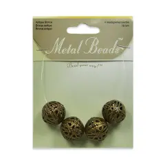 6 Packs of Filigree Metal Beads Pack of 4