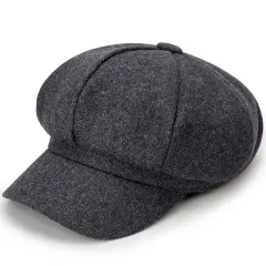 Kitcheniva Cabbie Peaked Beret Cap Dark gray