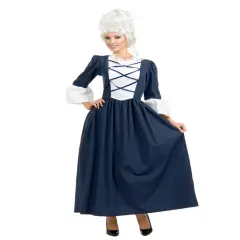 Women's Adult Colonial Lady Blue Full Length Dress