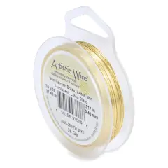Artistic Wire Brass Gold Color Craft Wire - Solid Uncoated 26 Gauge Wrapping Jewelry Making & Crafting Wire