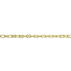JewelrySupply 3mm Satin Hamilton Gold Plated Krinkle Link Chain (Priced per Foot)