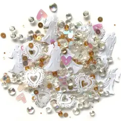 Buttons Galore Sparkletz DIY Craft Embellishments 30 Grams - 3 Packs of Just Married