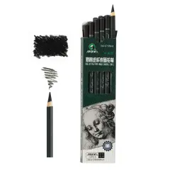 Maries Artist Charcoal Pencil 12 Piece Set, Black Paper Handle Charcoal Pencils for Drawing and Sketching