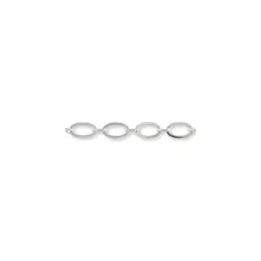 JewelrySupply Flat Oval Link Cable Chain 5mm Silver Plated (Foot)