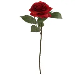 48-Pack: Red Open Rose Stem with Lifelike Silk Foliage by Floral Home&reg;