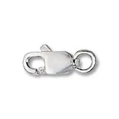 JewelrySupply Lobster Clasp 8x3mm w/Open Ring Sterling Silver (1-Pc)